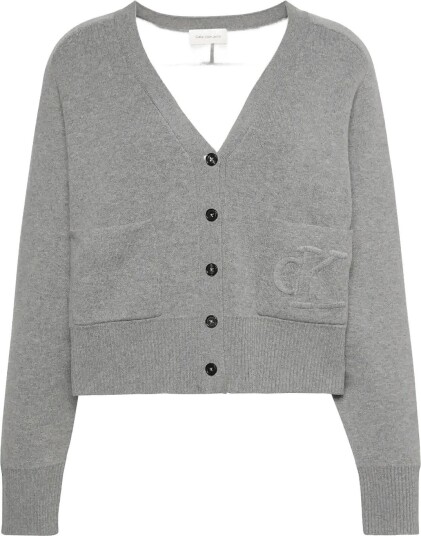 Calvin Klein Jeans Wool Cotton Raglan Cardigan Grey M