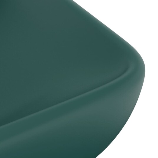 vidaXL Luksuriøs servant rektangulær matt mørkegrønn 71x38 cm keramikk