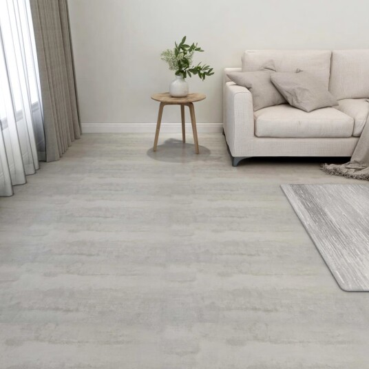Selvklebende gulvplanker 55 stk PVC 5,11 m² lysegrå