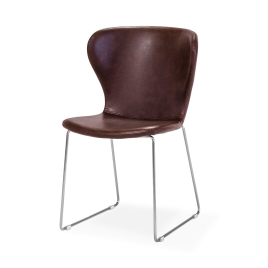 Torkelson Wing stol brun Brun Borstad metall underrede