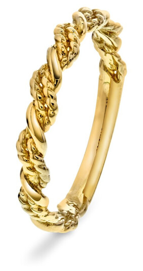 Pan Jewelry Ring i 585 gult gull med flett størrelse 54