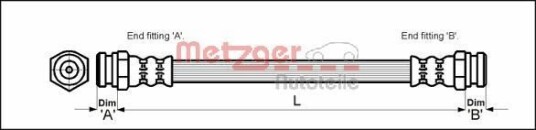 Bremseslange METZGER 4111018 Bremseslange METZGER 4111018