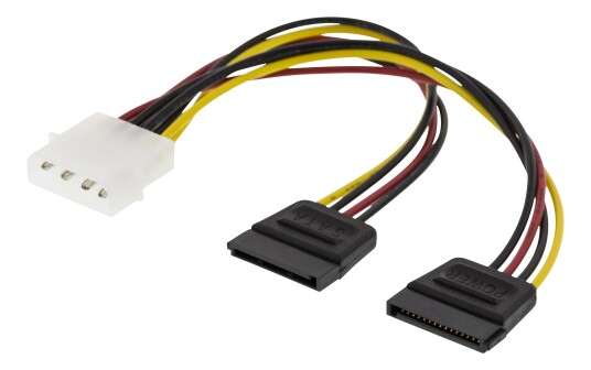Deltaco Y-power cable for two SATA SSD Hard Drives