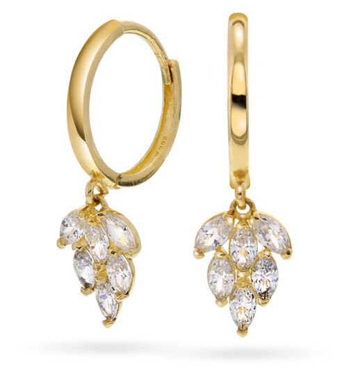 Pan Jewelry Øreringer i 585 gult gull med zirkonia