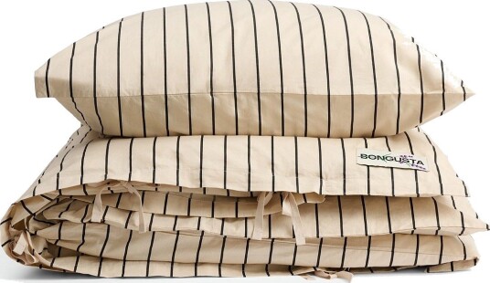 Bongusta Percale Bed Linen Set - CREME & INK - 140X200;80X80 cm