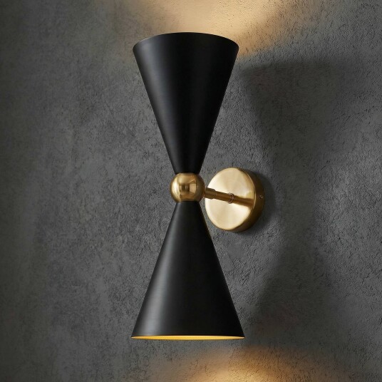 Maytoni Vegglampe Vesper, dimbar, Sort, Stue / spisestue, Metall, Moderne