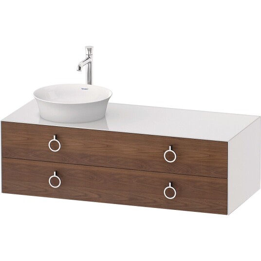 Duravit White Tulip Servantskap 2 skuf. 130x55x40,8 cm Valnøtt/Hvit Høyglans