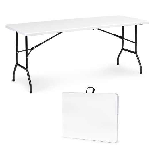 Sammenleggbart hagebord cateringsbord 179x74 cm i koffert ModernHome Hvit Sammenleggbart hagebord cateringsbord 179x74 cm i koffert ModernHome Hvit