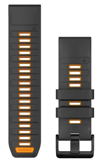 Garmin QuickFit armbånd 26 mm silikon grafitt/oransje Garmin QuickFit armbånd 26 mm silikon grafitt/oransje