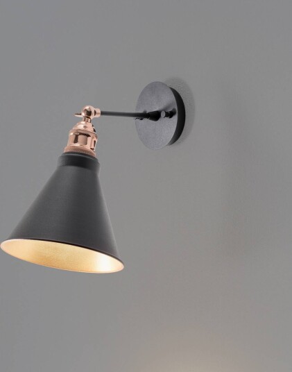Vegglampe Berceste Opviq dimbar Sort Stue / spisestue Metall Vegg rund