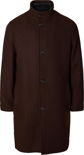 Selected Slmrainar Wool Blend Coat Noos Brown S Selected Slmrainar Wool Blend Coat Noos Brown S