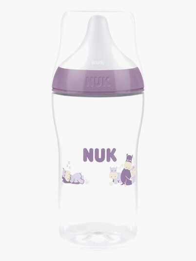 NUK Perfect Match 260 ml Anti-kolikk Tåteflaske Flodhest Lilla NUK Perfect Match 260 ml Anti-kolikk Tåteflaske Flodhest Lilla