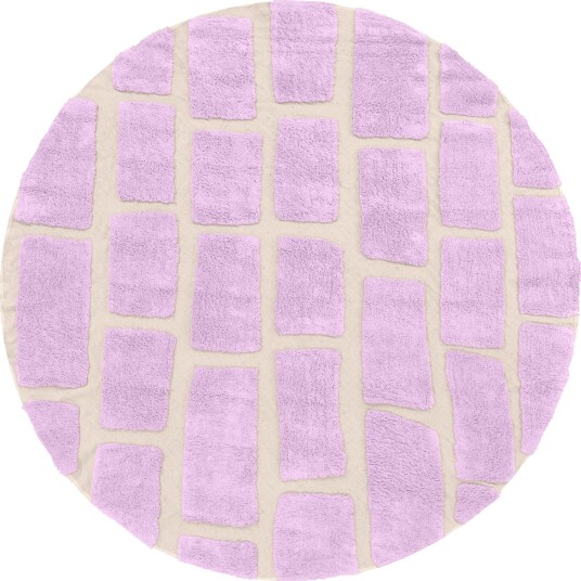 Rundt teppe Cyrus Natural Cotton Shaggy lilla Størrelse: Ø 200 cm