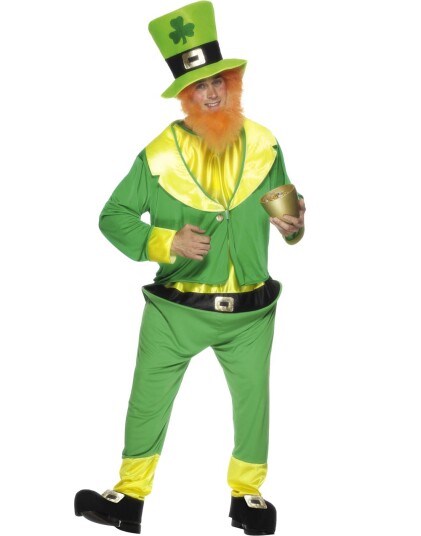 Komplett St. Patricks Day Kostyme med Skjegg