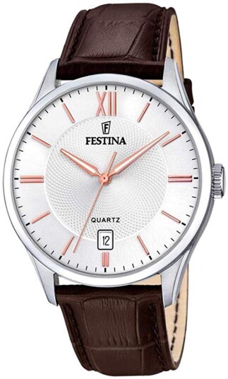 Festina Herreklokke F20426 4 Classic Hvit/Lær Ø43 mm