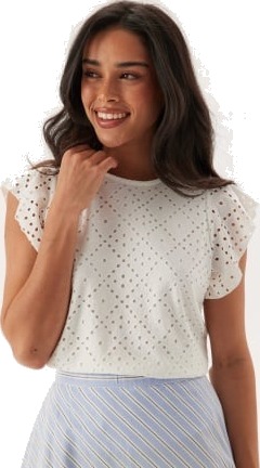 VERO MODA Vmtassa Sl Frill Top Snow White M VERO MODA Vmtassa Sl Frill Top Snow White M