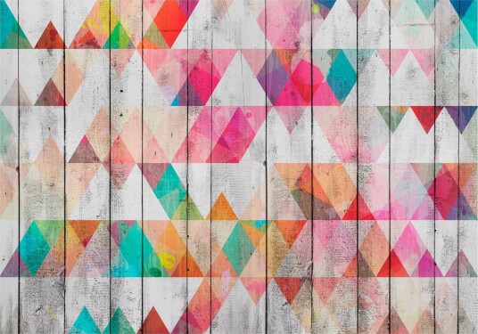 Fototapet Rainbow Triangles 300x210 - Finnes i flere størrelser