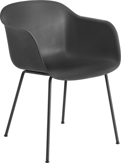 Muuto Fiber Spisestol med Armlener og Base Sort