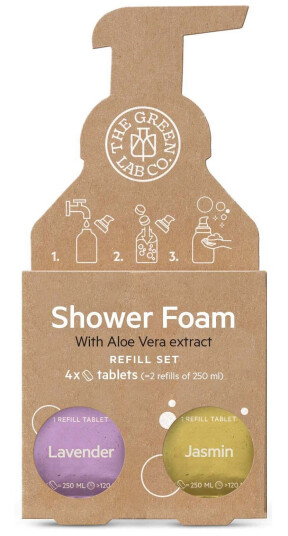 The Green Lab Co. Refill Shower Foam Lavender & Jasmin 4x125ml