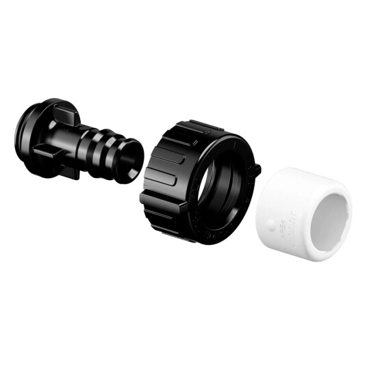 Uponor Aqua Plus Q&E Adapter Nippel 18mm 2,5mm PN 10, Maks. 70°C