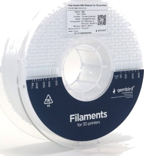 Gembird Hvit 1 Kg 400 M Abs-Filament (3D)