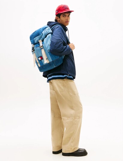Tommy Hilfiger Tjm Denim Patchwork Backpack   Blue   ONE SIZE