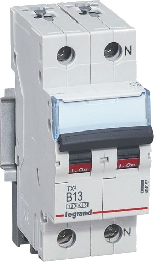 Legrand 5 stk TX³ MCB automatsikring B13 1P+N 2M 10/10kA