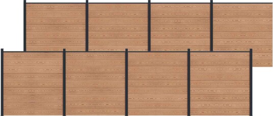 vidaXL Gjerdesett 8 pcs 1391 x 186 cm WPC og Aluminium Brun