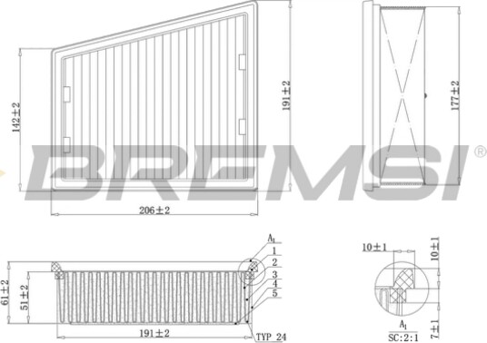 Luftfilter BREMSI FA1151 Luftfilter BREMSI FA1151