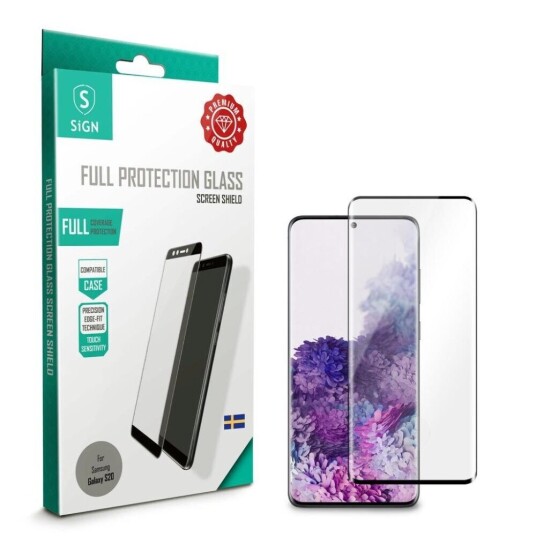 SiGN Heldekkende Skjermbeskytter i Herdet Glass for Samsung Galaxy S20