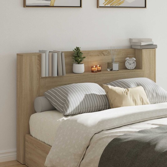Hodegavlskap med LED med hylle Sonoma 160 x 16,5 x 103,5 cm