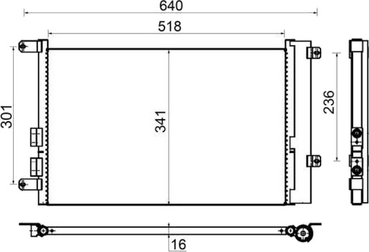 Kondensator, klimaanlegg MAHLE AC 401 000S Kondensator, klimaanlegg MAHLE AC 401 000S