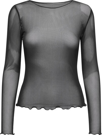 JDY Jdyelsa New Life L/S O Neck Top Jrs Noos   Black   M