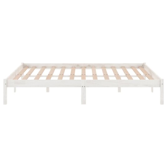 vidaXL Sengeramme hvit heltre furu 160x200 cm