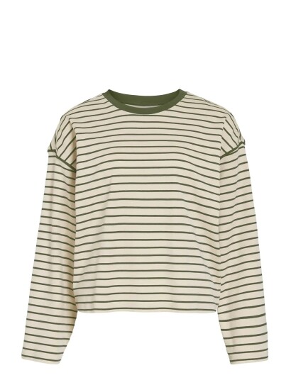 Vila Visinny O Neck L/S Top/Pb CreaM