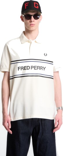 Fred Perry Fp Graphic Polo Shirt Cream XL