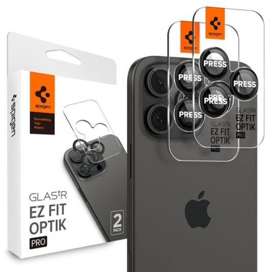 Spigen Glas.tR EZ Fit Optik Pro Linsebeskytter 2-pakning for iPhone 14 Pro/Pro Max - Svart