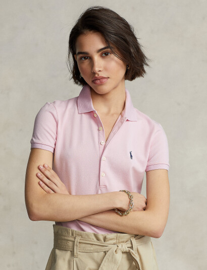 Polo Ralph Lauren Slim Fit Stretch Polo Shirt - Pink - S