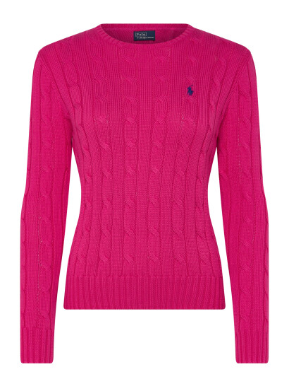 Polo Ralph Lauren Cable Knit Cotton Crewneck Sweater   Pink   XL