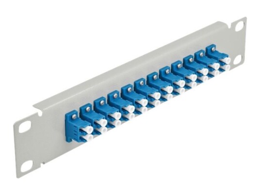 Delock - Koblingspanel - Skapmonterbar - Lc Sm X 24 - Grå Blå - 1U - 10"