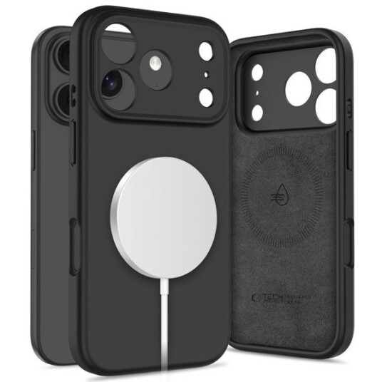 Tech-Protect Silikondeksel MagSafe for iPhone 17 Pro Max Svart