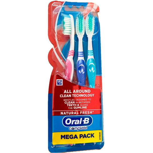 ORAL B Natural Fresh Tannbørster 3 stk. Complete All Around Clean Medium 40