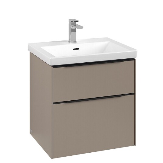 Villeroy & Boch  Subway 3.0 Servantskap m/2 skuffer 572x576x478 mm Taupe Matt
