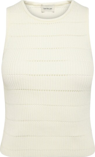Calvin Klein Jeans Matte Chenille Sl Top Cream XL