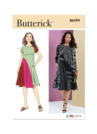Butterick 6959- Kjole til dame Y5 (18-20-22-24-26)