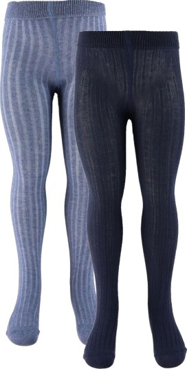 Minymo Stocking Solid Rib 2-Pack Blue 68-74 Minymo Stocking Solid Rib 2-Pack Blue 68-74