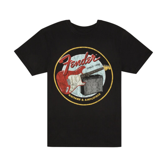 Fender 1946 Guitars & Amplifiers T-Shirt Vintage Black XXL Fender 1946 Guitars & Amplifiers T-Shirt Vintage Black XXL