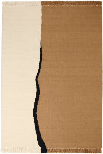 Ferm Living Soil Kelim teppe Dark sand-off white 170x240 cm
