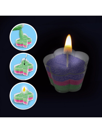 SES Creative Sand Wax Candles - Flowers And Butterflies - Multi/patterned - ONE SIZE