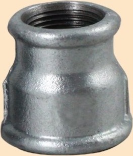 Hydroland Reduksjonsmuffe Galvanisert 1"X1/2" Støpejern